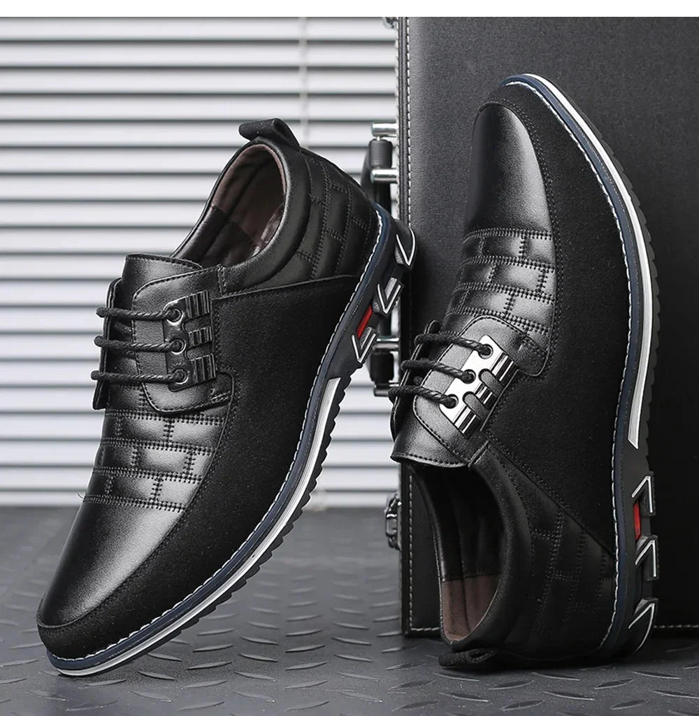 Sapato Casual de Couro Masculino - Clássico Moderno