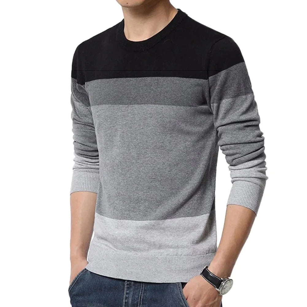 Suéter Masculino Listrado Slim Fit
