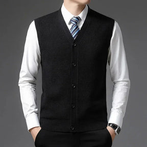 Colete de Malha de Lã Masculino - Elegância e Conforto