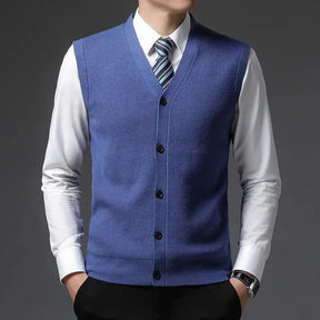 Colete de Malha de Lã Masculino - Elegância e Conforto