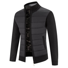 Jaqueta Puffer Masculina com Manga em Lã