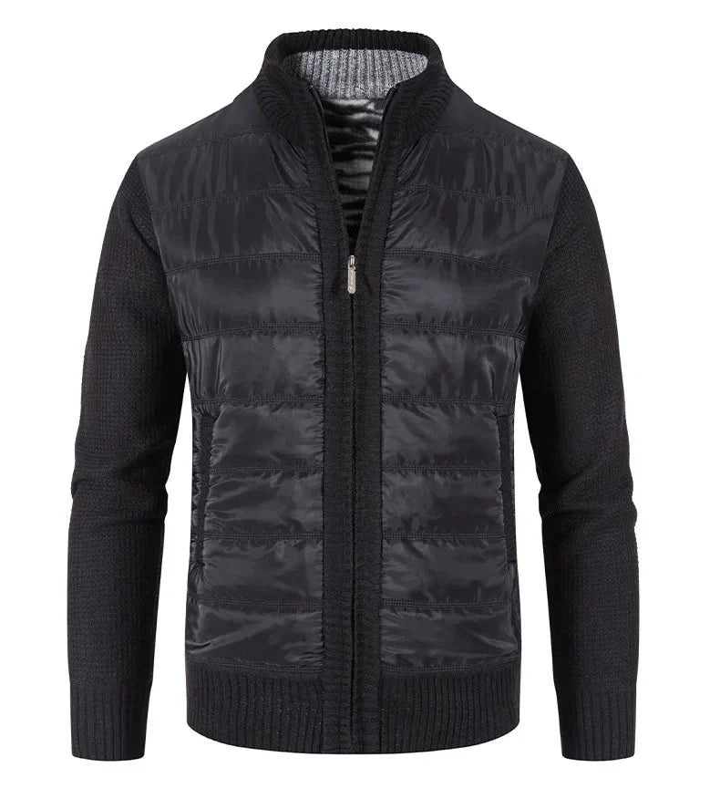 Jaqueta Puffer Masculina com Manga em Lã