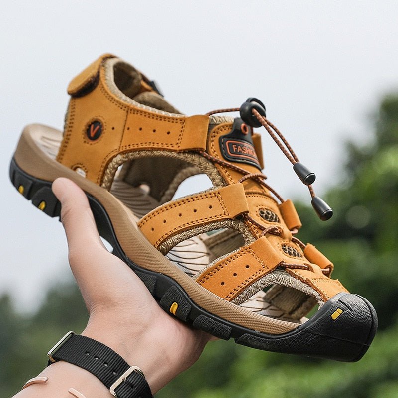 Sandália Masculina de Couro - Conforto e Estilo - Verão 2024