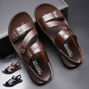 Sandália de Couro Confortável Masculina